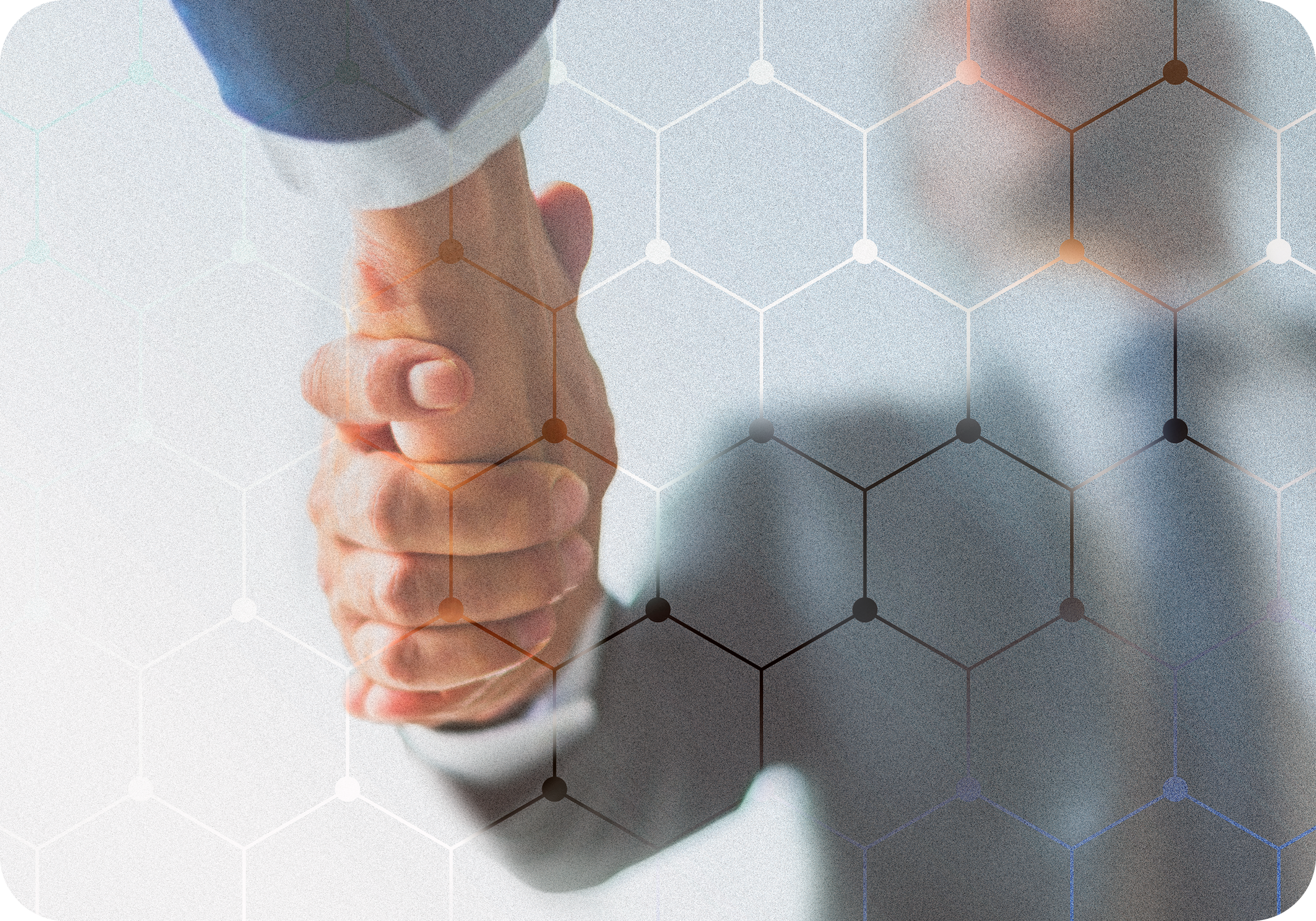 Handshake with hexagonal pattern